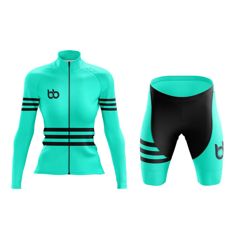 Bicycle Booth Stripes (Teal) Aero Cycling Kit