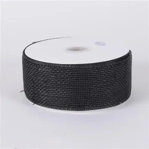 Black - Metallic Deco Mesh Ribbons ( 2-1/2 Inch x 25 Yards )