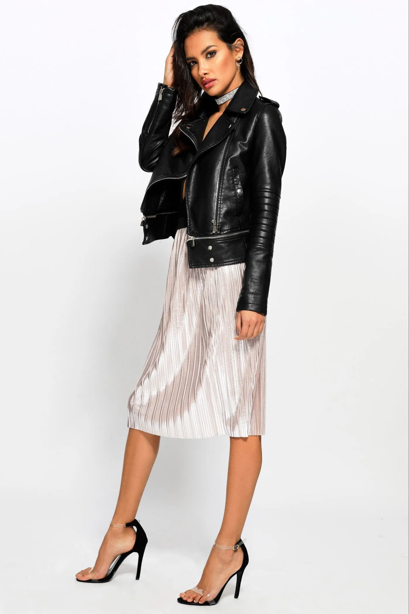 Black Zip Biker Jacket