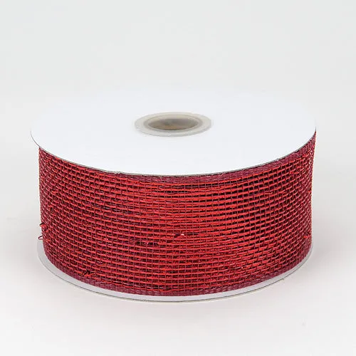 Burgundy - Metallic Deco Mesh Ribbons ( 2-1/2 Inch x 25 Yards )