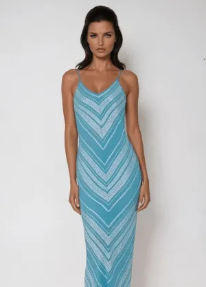 Calliope Long Slipdress Aqua