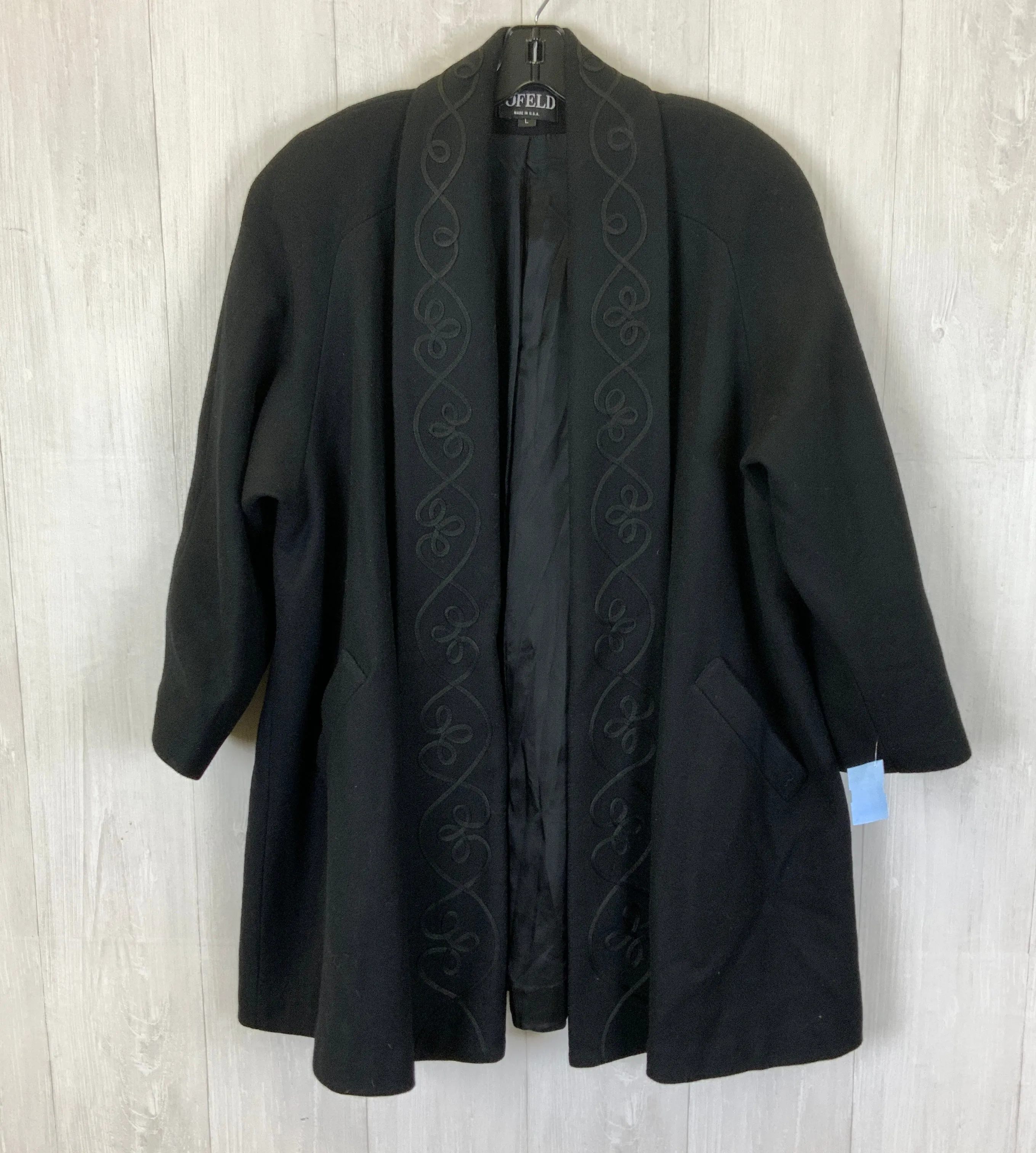 Coat Peacoat By Clothes Mentor In Black, Size: L