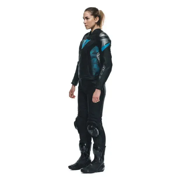 Dainese Avro 5 Ladies Leather Jacket Black / Teal / Anthracite