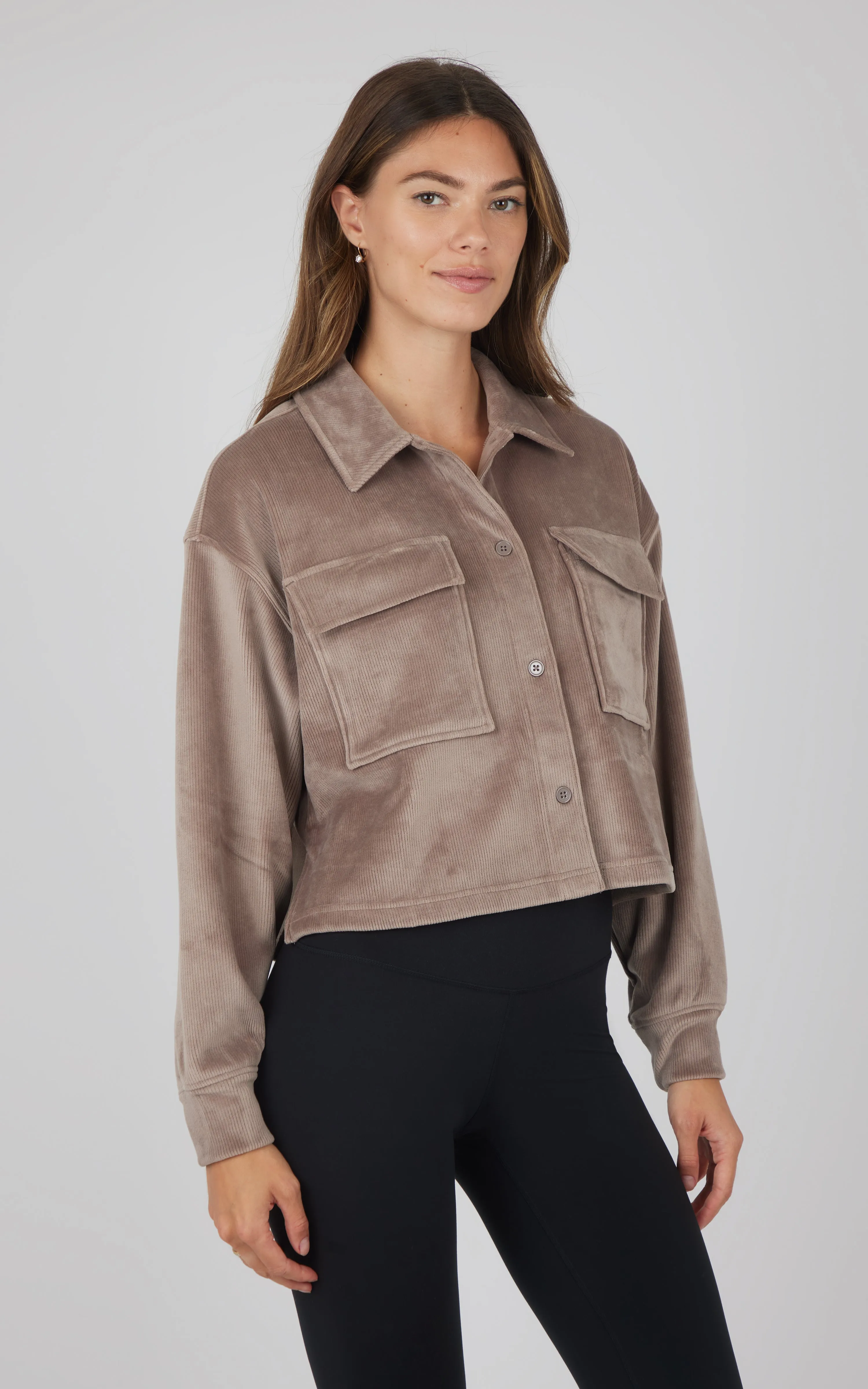 Dreamy Velour Ribbed Montana High Low Shacket