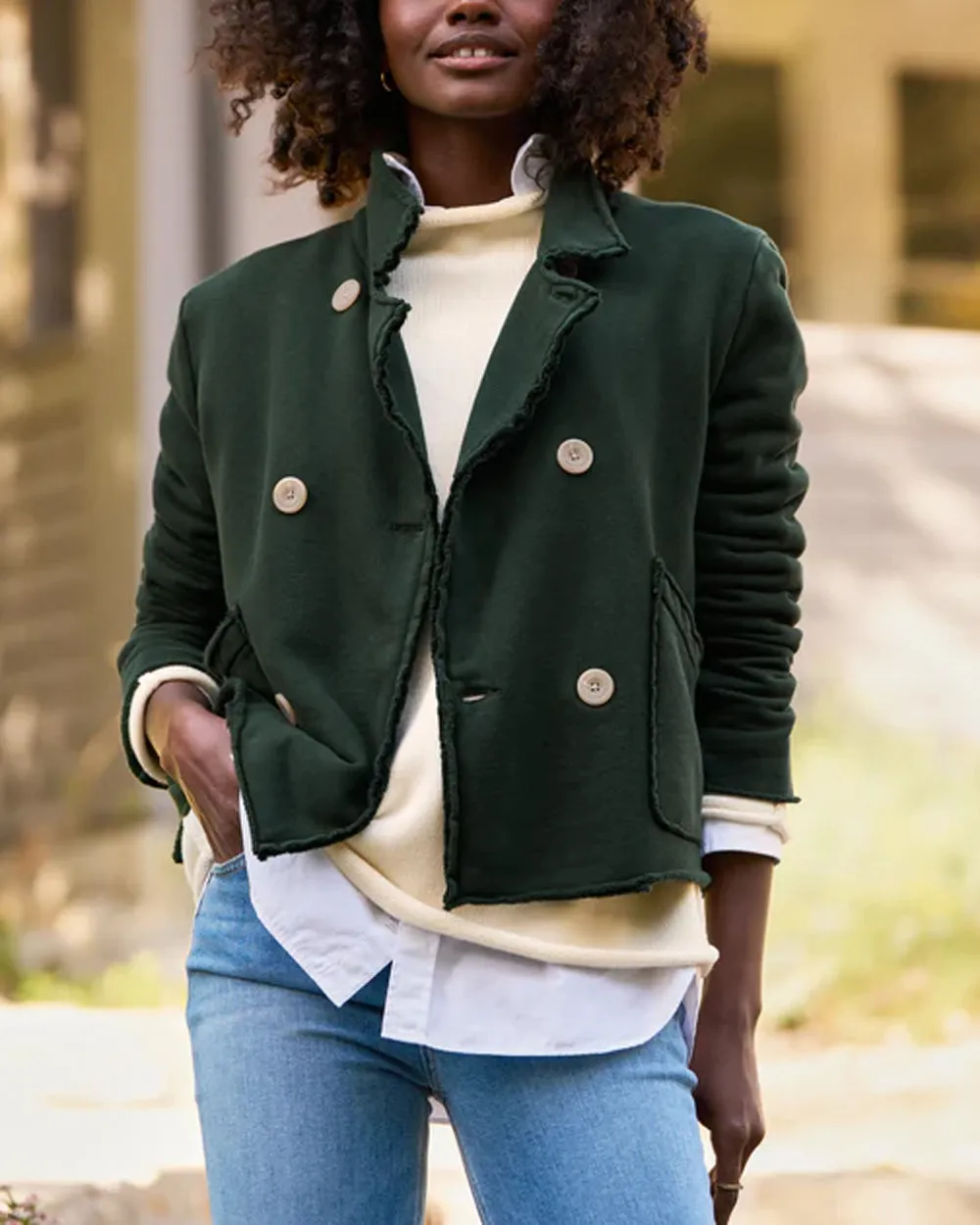 Evergreen Mini Belfast Crop Peacoat