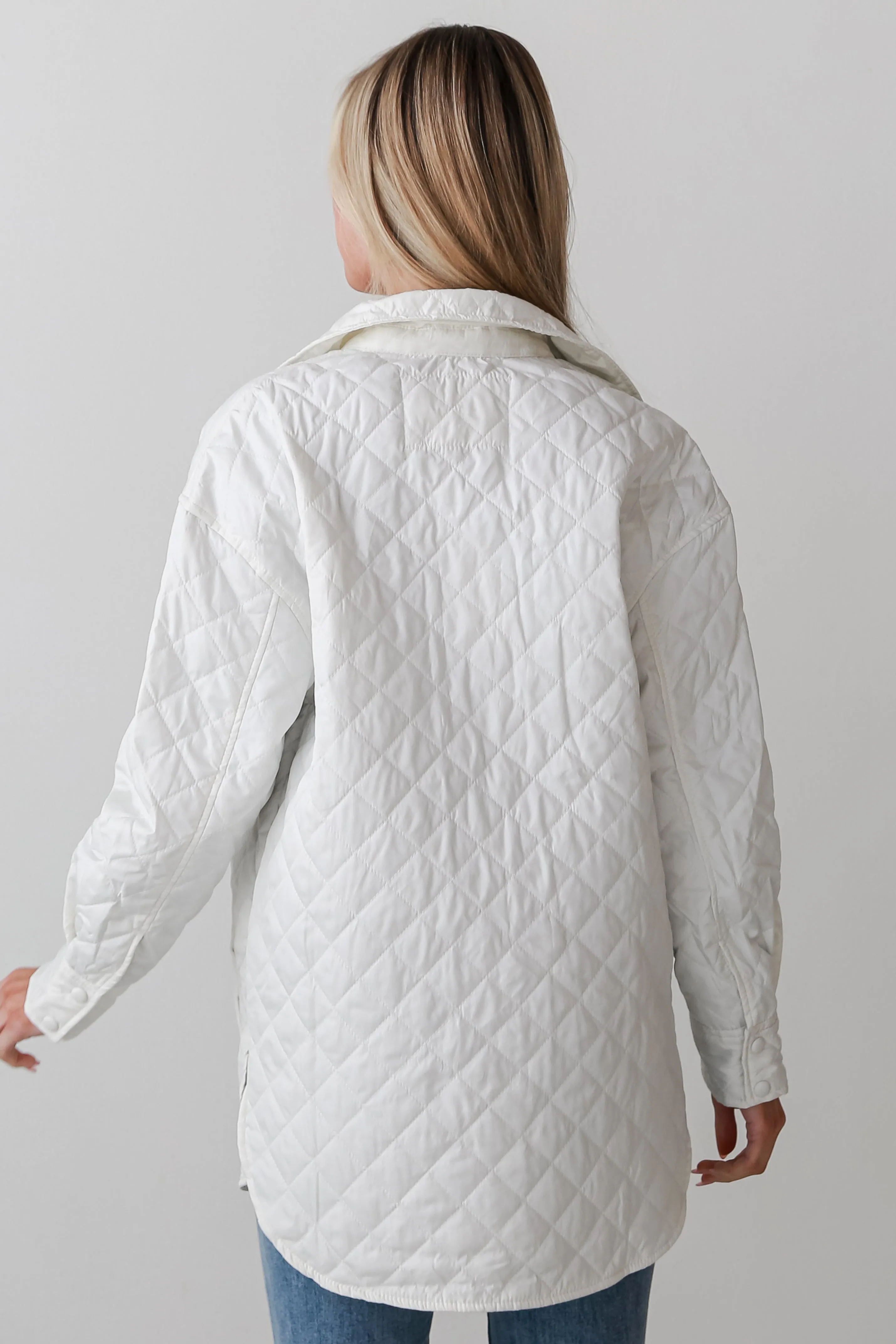 FINAL SALE - Seasonal Poise White Quilted Puffer Jacket