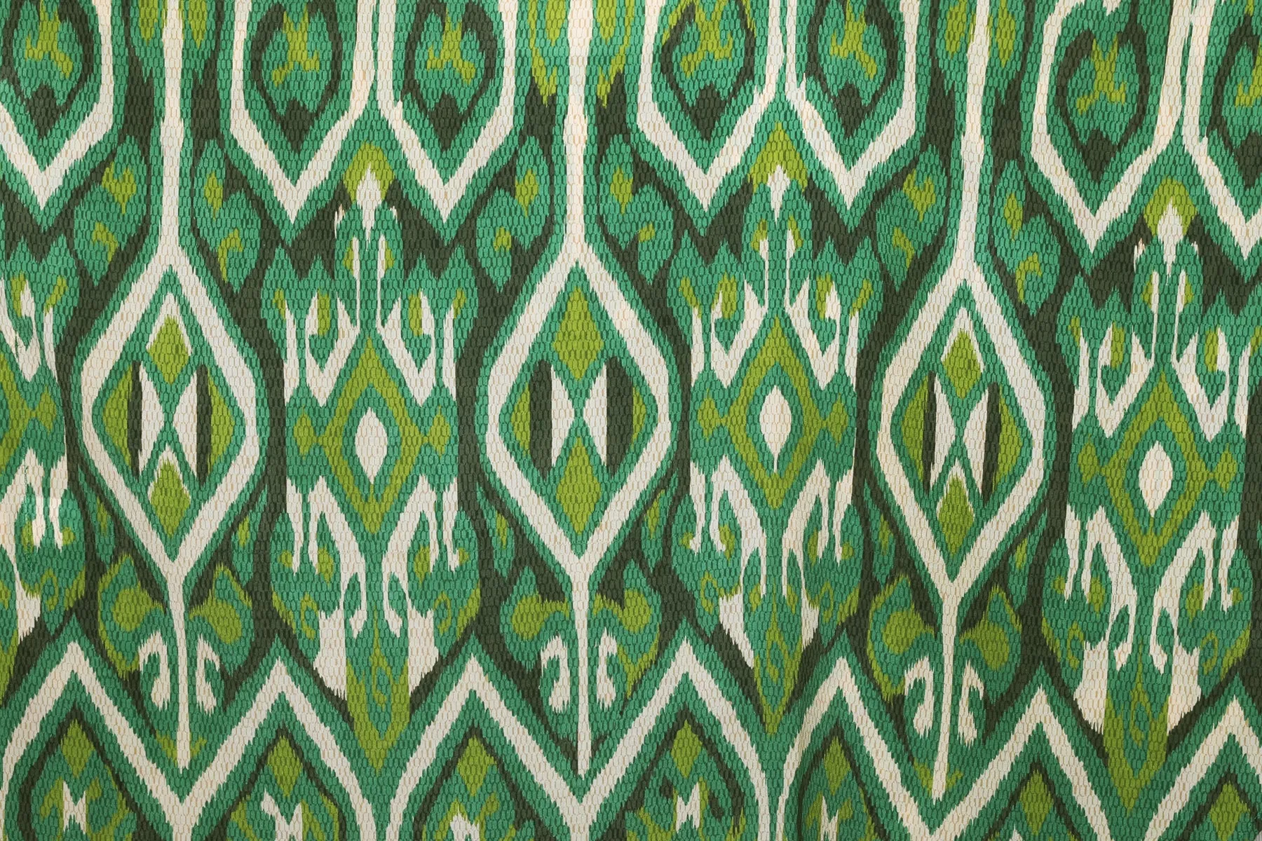 Gallipoli Green Ikat Italian Silk Maxi Kaftan