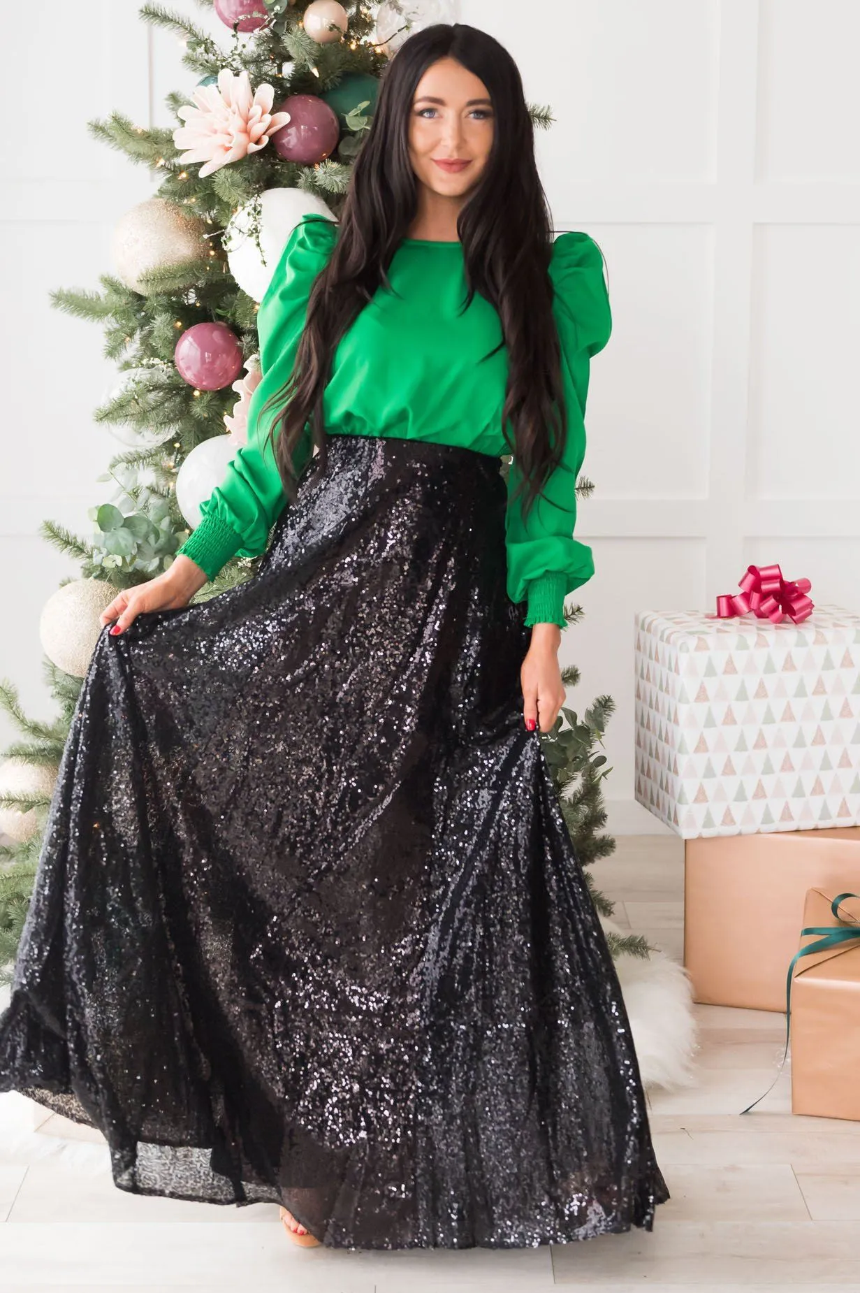 Glamorous Gala Sequin Maxi Skirt