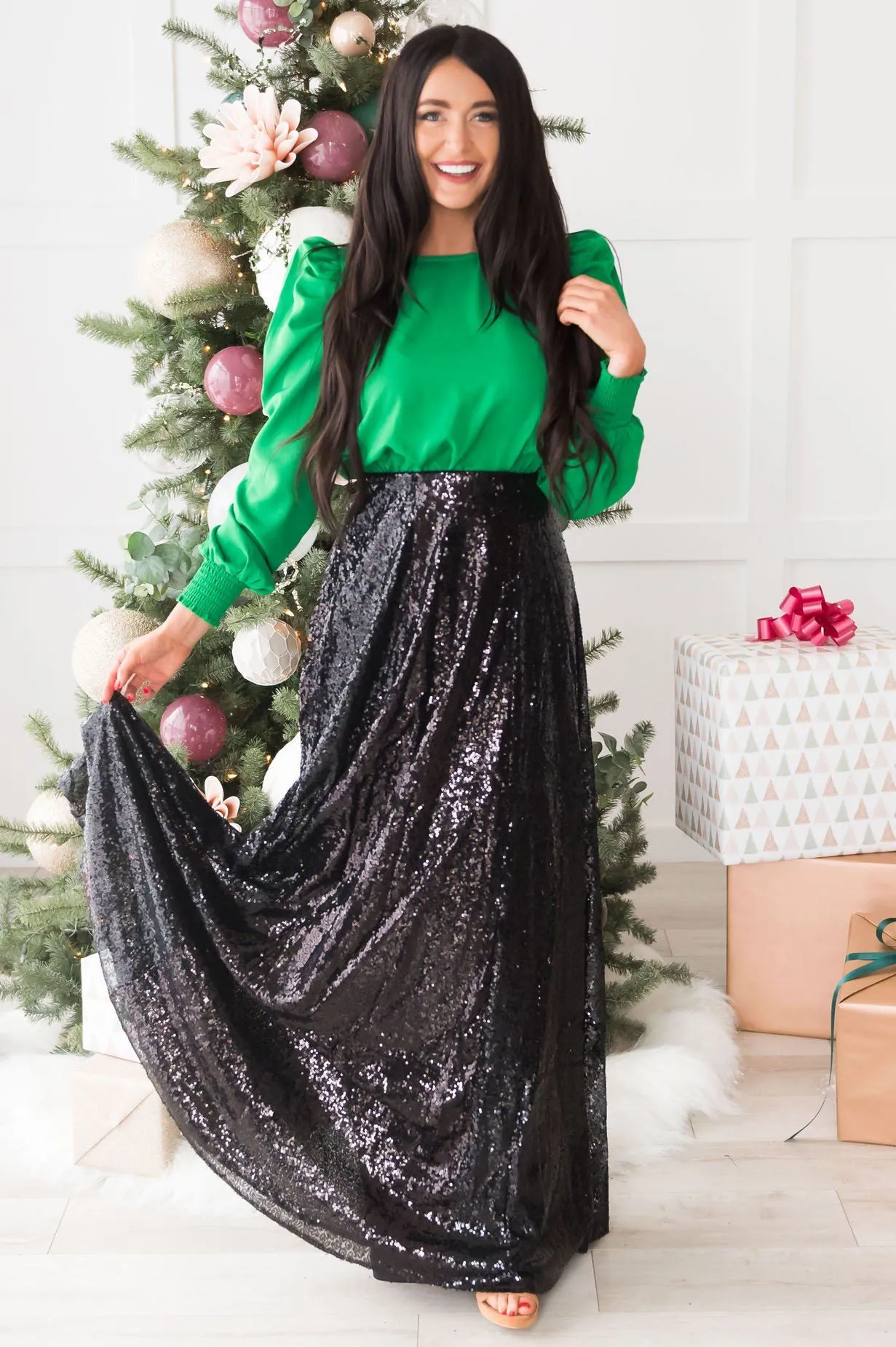 Glamorous Gala Sequin Maxi Skirt