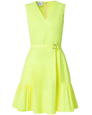 Neon Yellow Sleeveless V Neck Dress