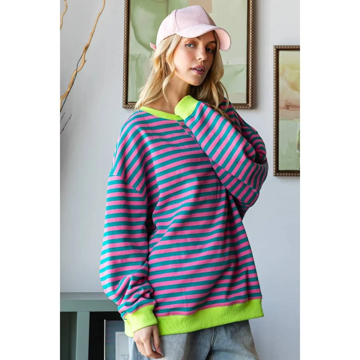 Oversize Striped Top