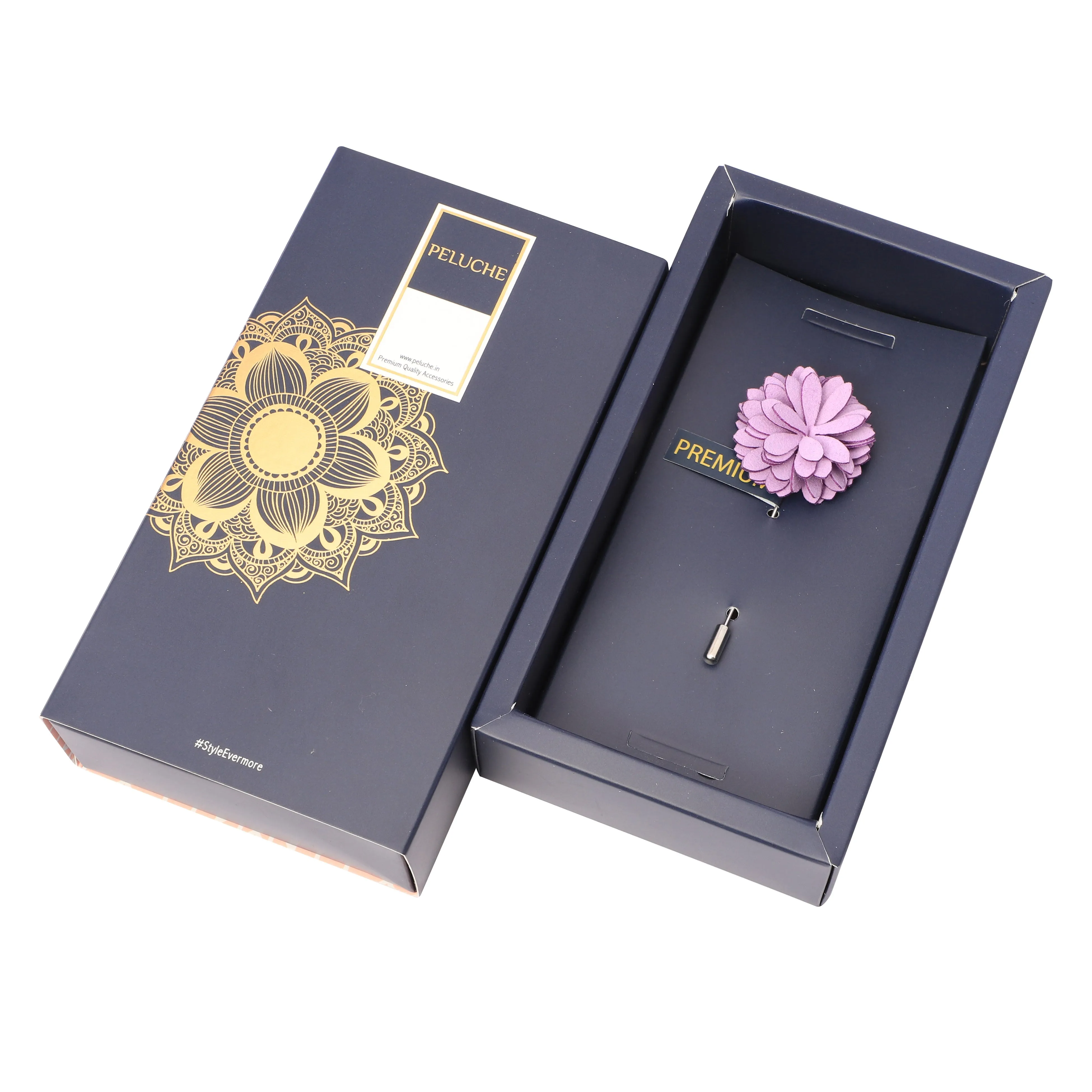 Peluche Sophisticated Purple Brooch for Men