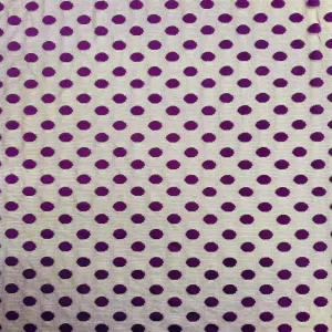 Plum Purple Flocked Polka Dot Mesh Fabric