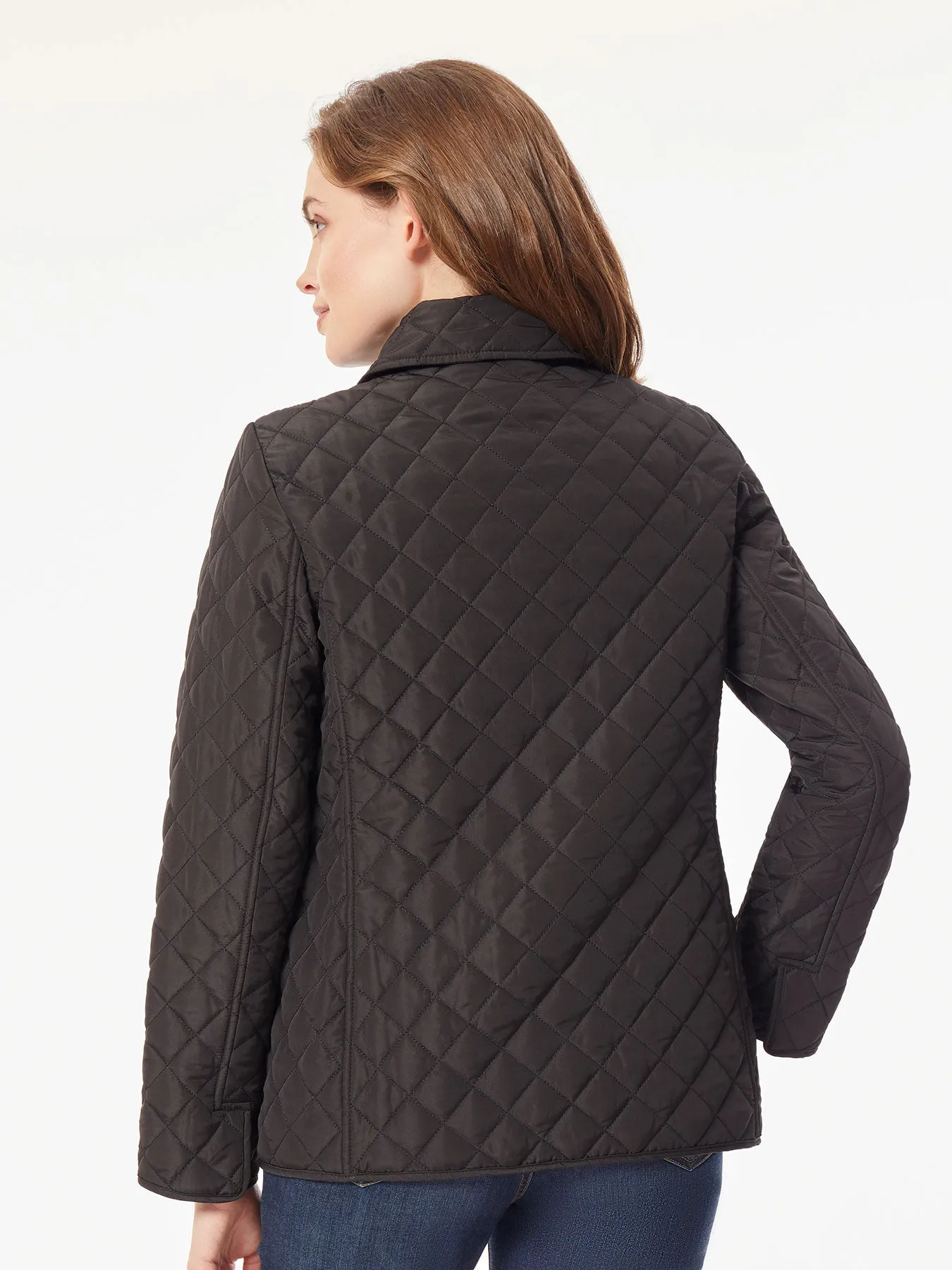 Plus Five-Button Quilted Jacket