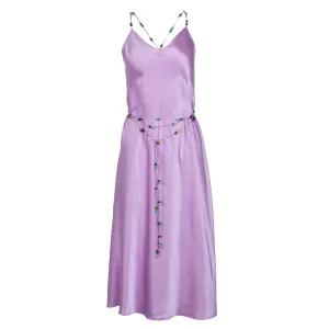 Purple Haze Beaded Strap Midi Slip Dress