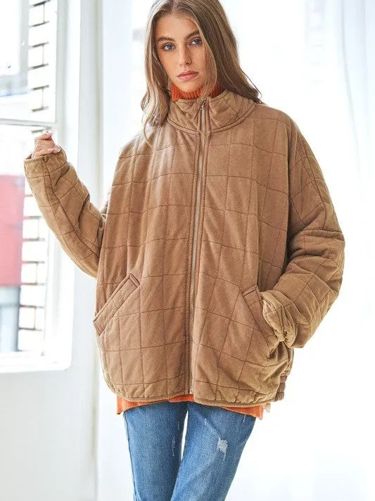 Quilted Luxury Soft and Comfy Zip Shacket