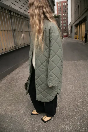 QUILTED PUFFER MIDI SHACKET