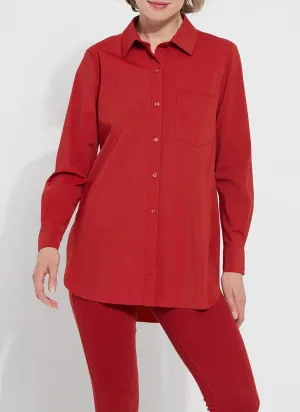 Schiffer Button Down- Matte Red