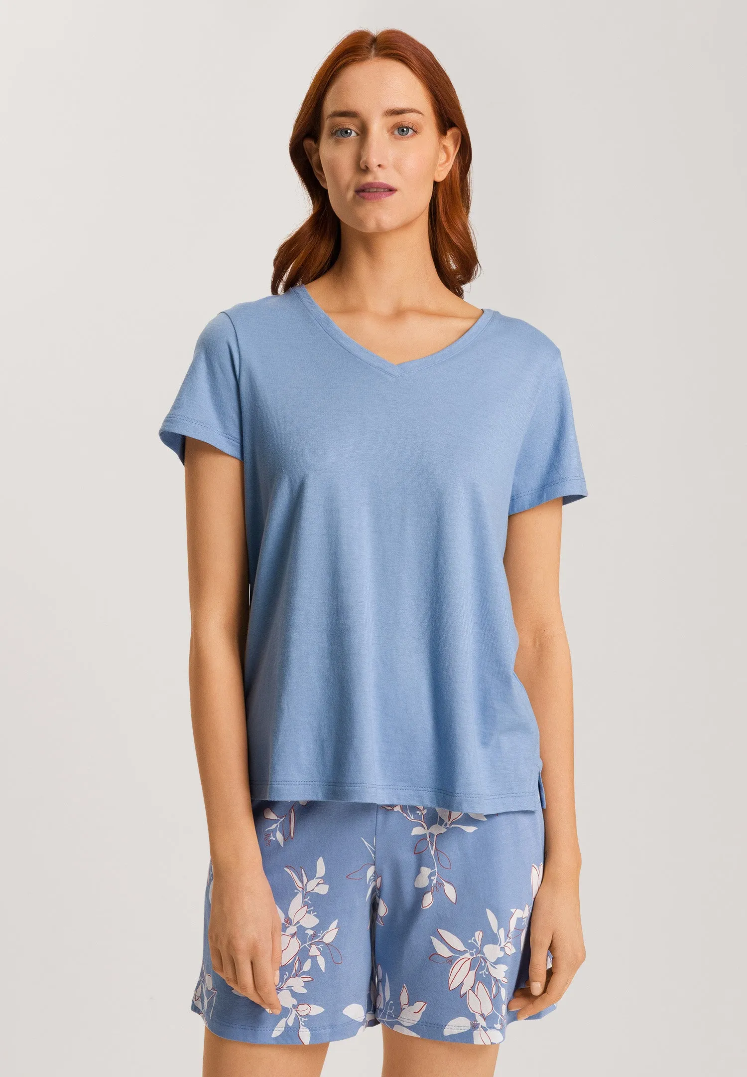 Sleep And Lounge Relaxed V-Neck T-Shirt | Endless Blue 74842-2533