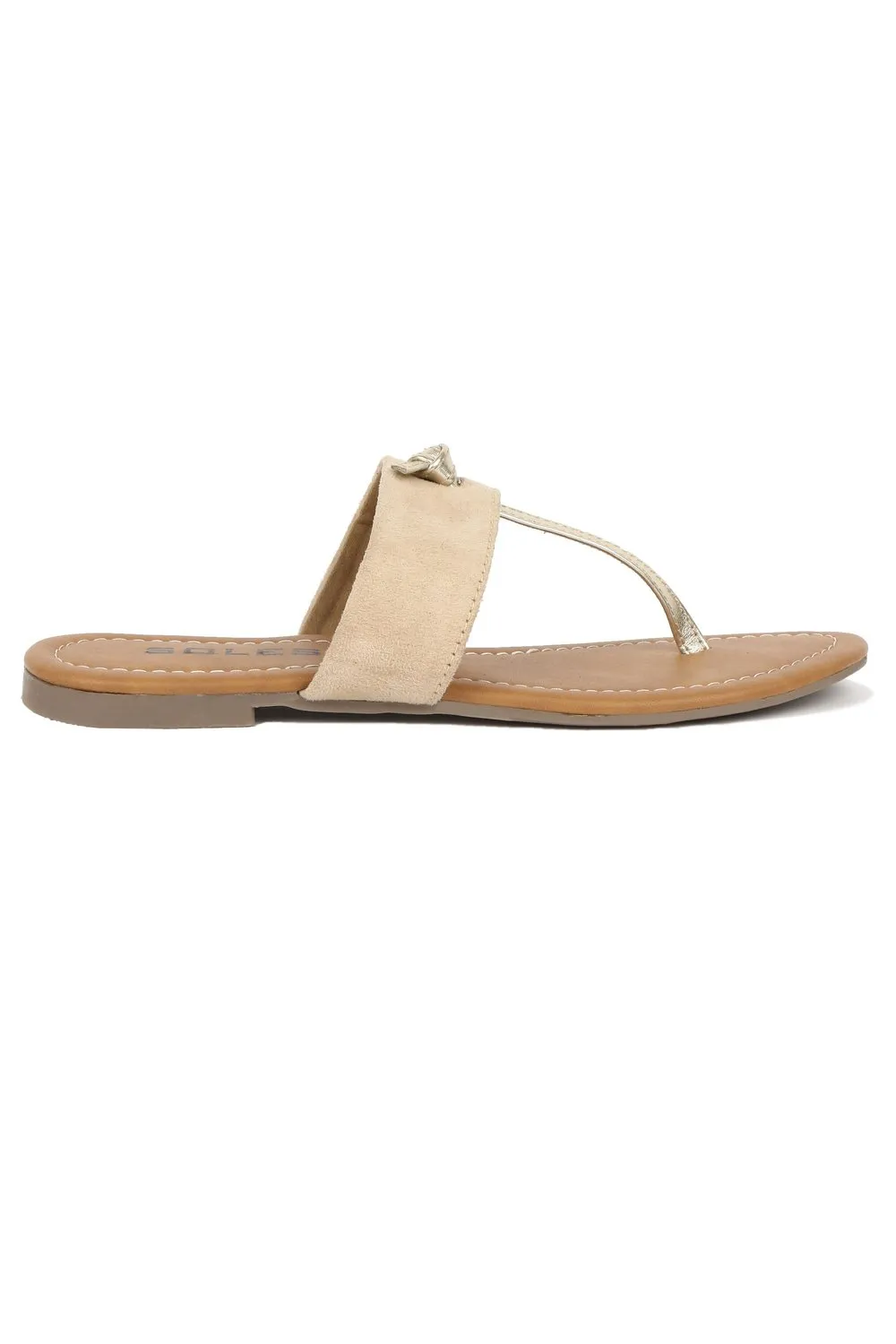 SOLES Sophisticated Beige Flat Sandals