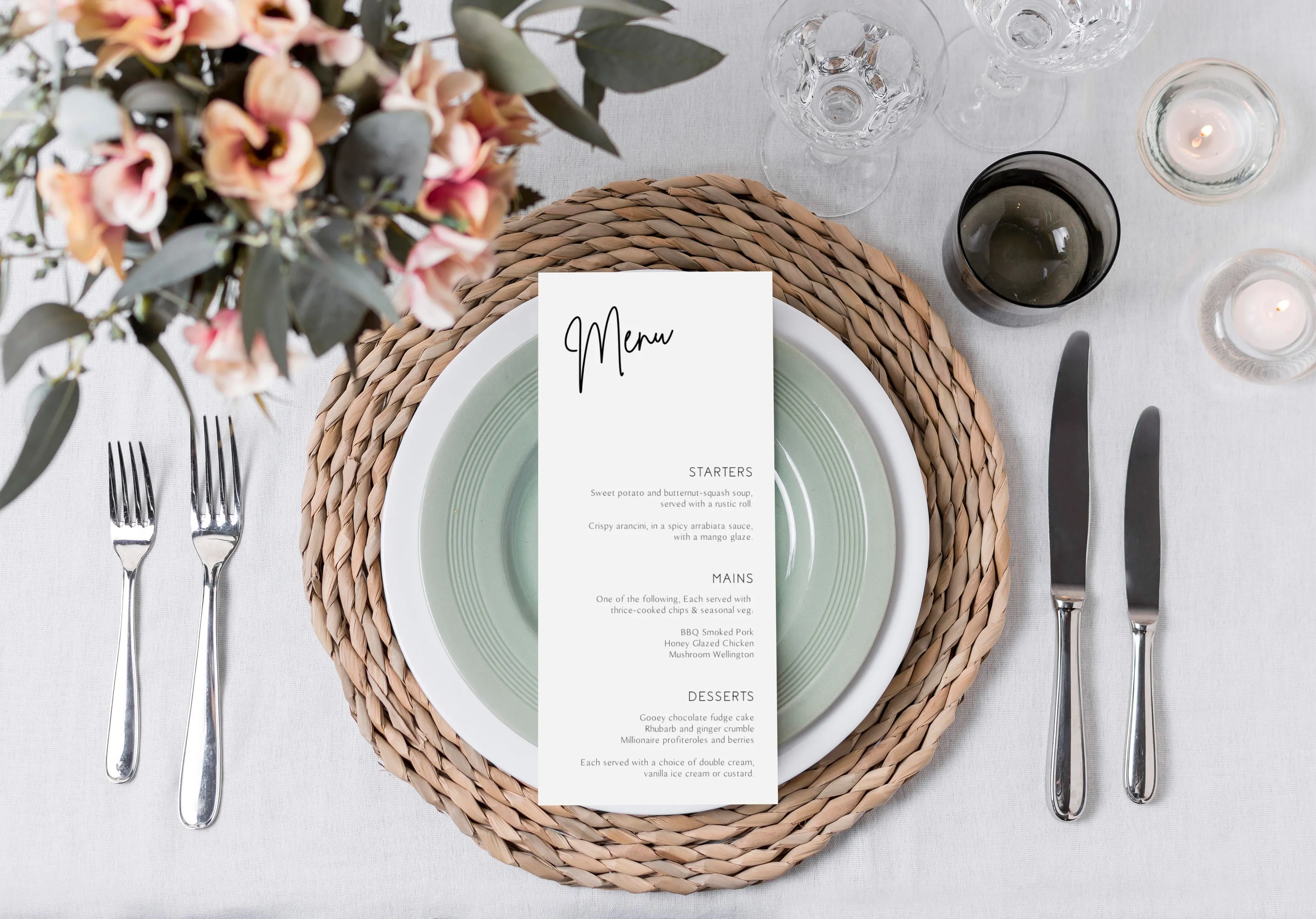 Sophisticated Wedding Menu