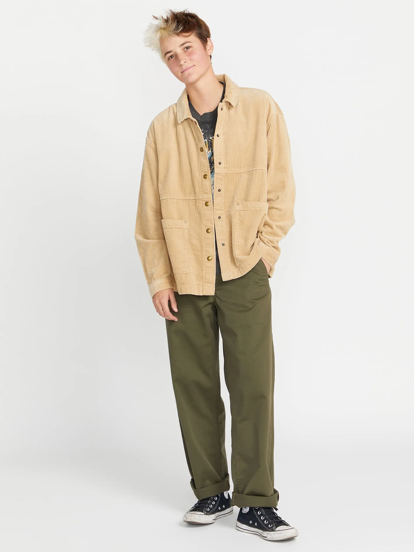 Stone Street Corduroy Shacket - Khaki