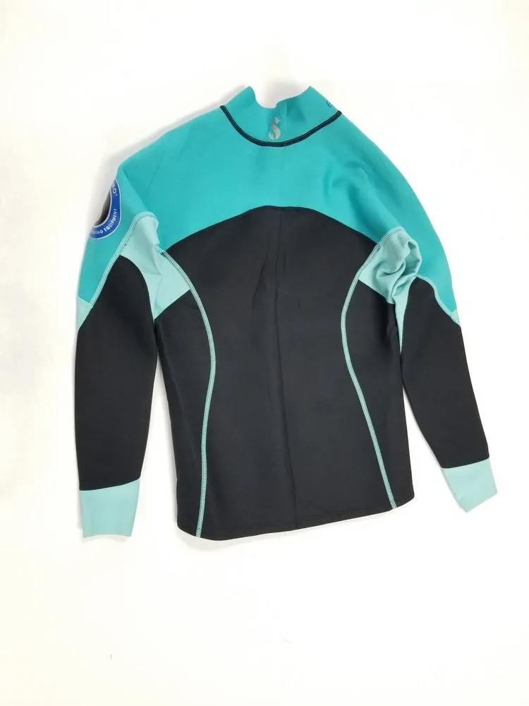 Used ScubaPro Women's 1.5mm Everflex Long Sleeve Rash Guard, Teal, Medium