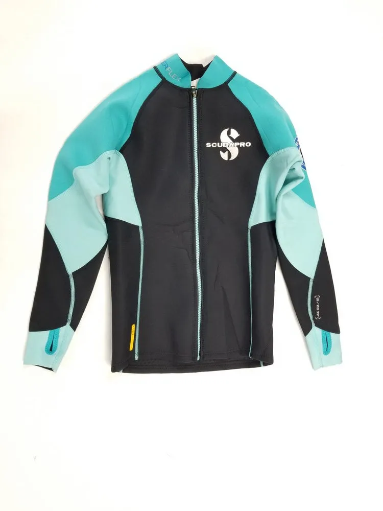 Used ScubaPro Women's 1.5mm Everflex Long Sleeve Rash Guard, Teal, Medium