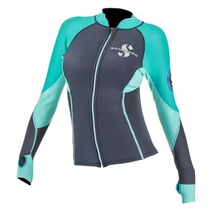 Used ScubaPro Women's 1.5mm Everflex Long Sleeve Rash Guard, Teal, Size: XX-Large