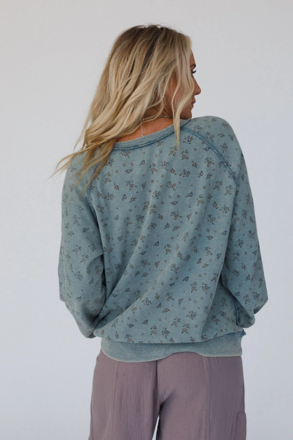 Wild Warmth Printed Thermal Top - Teal