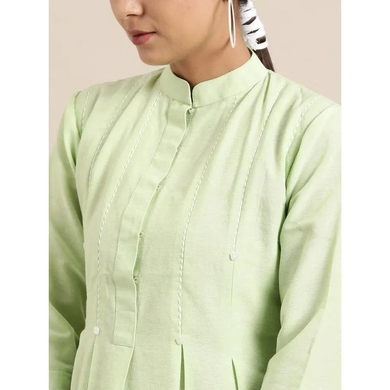 Women Handwoven Green Dress