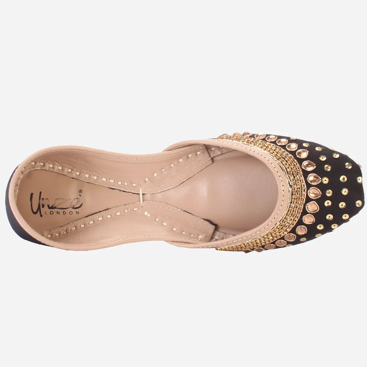 Womens "RACHEL" Handmade Leather Flat Khussa