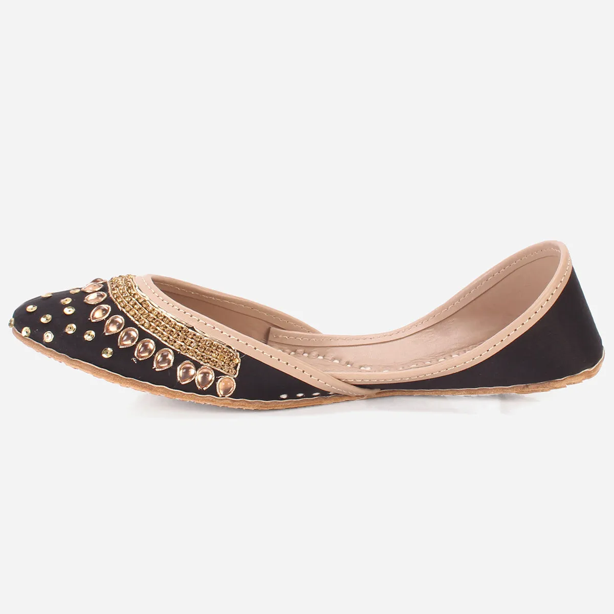 Womens "RACHEL" Handmade Leather Flat Khussa