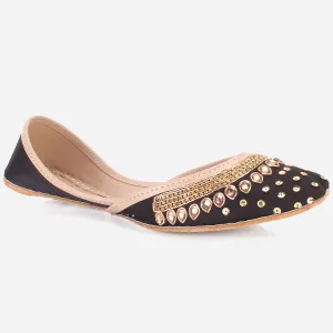 Womens "RACHEL" Handmade Leather Flat Khussa